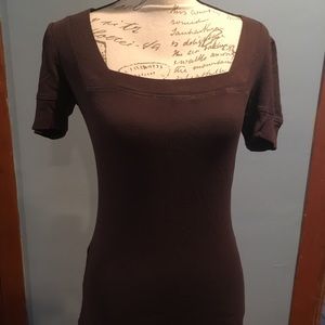 Brown square neck super soft ladies tee